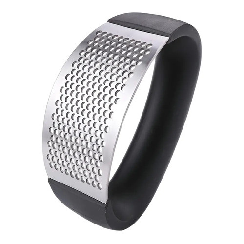 Amassador Espremedor Alho Triturador Metal Inox Manual Gourmet Preto