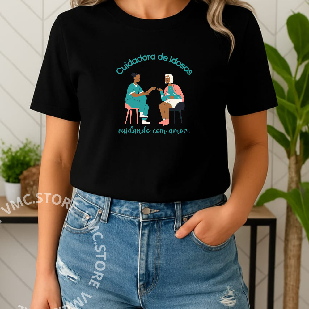 Blusa Feminina Cuidadora de Idosos Saúde Enfermagem Técnico Profissão