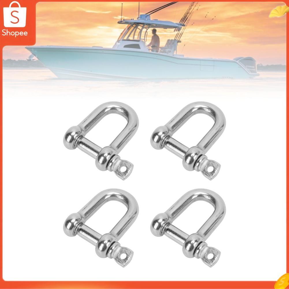 Hap Manilhas de anel D para barco 4 peças de manilha de aço inoxidável para amarrar