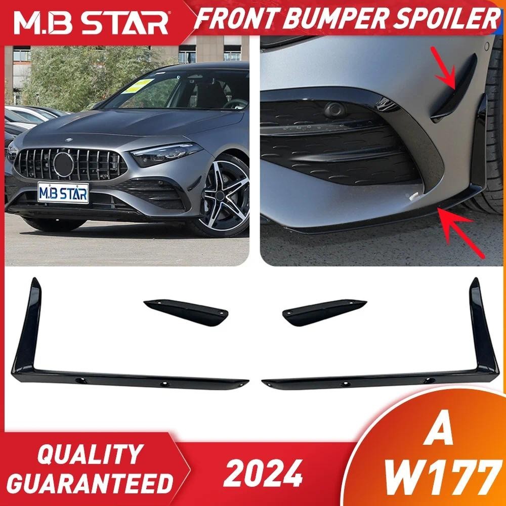 Para Uma Classe W177 A35 AMG 2024 Amortecedor Dianteiro Lábio Lateral Canards Aletas Divisores Kit De Guarnição De Ar Co