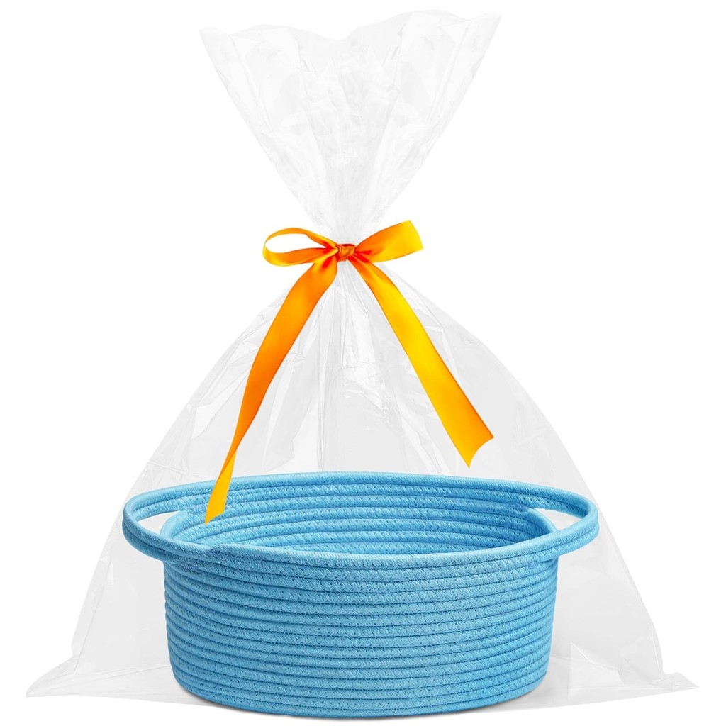 Cesta De Tecido Pequena Com Sacos De Presente E Fitas Cestas Duráveis Para Presentes Corda Vazia Armazenamento Brinquedo