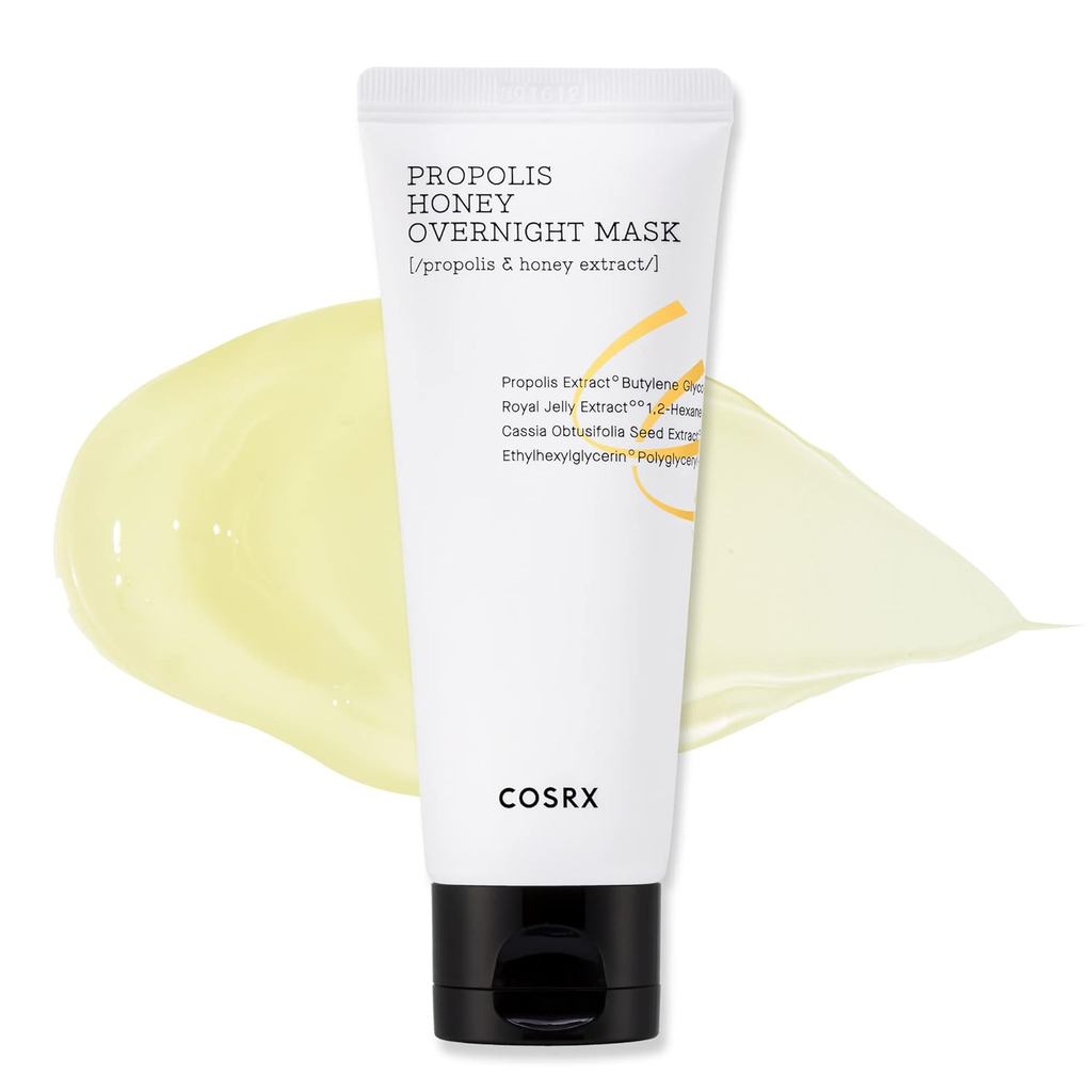 Máscara Noturna COSRX Full Fit Propolis Honey |   2,03 fl.oz / 60ml |   Extrato de Própolis 87% |   Cuidados com a Pele