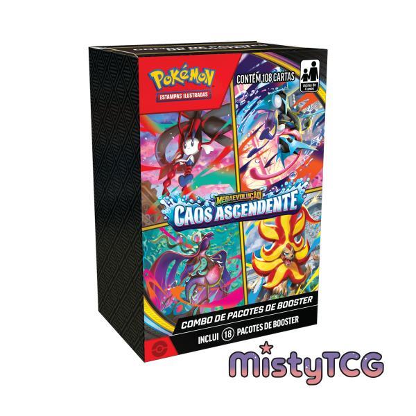 Combo de Booster ME04 Caos Ascendente - 18 Pacotes - Mini Box Nova Coleção Greninja Pokemon TCG Copag