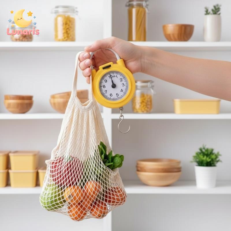 Balança Digital De Viagem Lunaris Com Mola De Gancho E Capacidade De 5 Kg Para Uso Em Bagagem Cozinha Nova