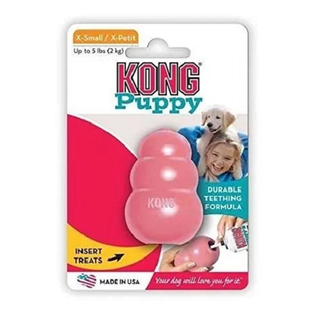 Brinquedo Recheável Para Cães Filhote Kong Puppy  - Rosa Pequeno