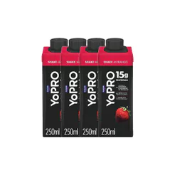 Kit 4 YoPRO Bebida Láctea UHT Morango 15g de proteínas 250ml