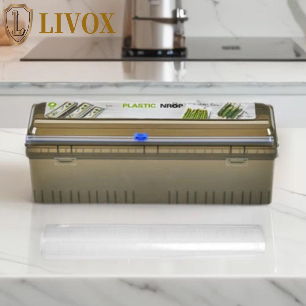 Dispensador De Envoltório De Alimentos LIVOX , Cortador De Filme Aderente De Suporte De Folha De Plástico , Caixa De Cor