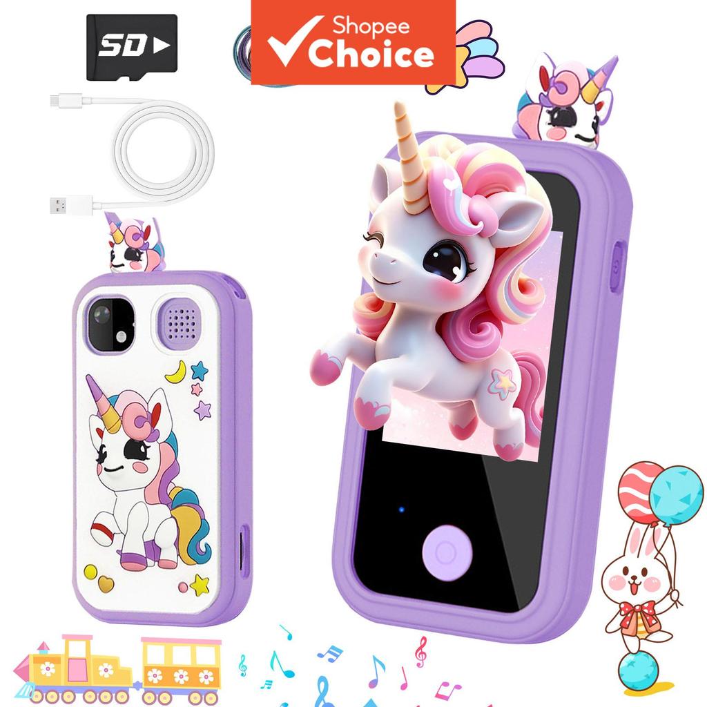Smartphone de brinquedo infantil com tela sensível ao toque, câmera dupla, brinquedo eletrônico educativo precoce,