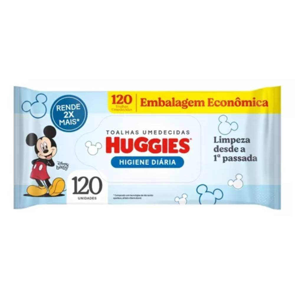 Lenço Umedecido Huggies Higiene Diária Rendem 2x Mais 120 Unidades