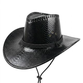 Chapéu Country Cowboy Preto Aba Larga Unissex  Rodeio