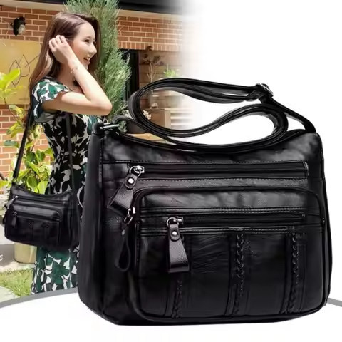 Bolsa Transversal de Ombro Feminina em Couro PU com Alça Ajustável, Estilo Versá