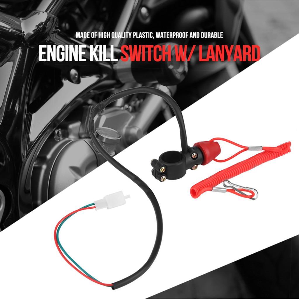 Toolgoing-br motor kill switch barco parada do motor com cabo de corda 22mm 7/8 Polegada para motocicleta atv preto