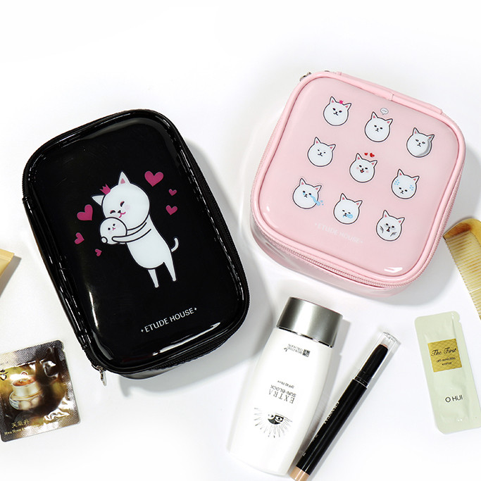 Saco cosmético pequeno bonito Mini portátil bolsa feminina à prova dwaterproof água viagem cosméticos batom saco de arma