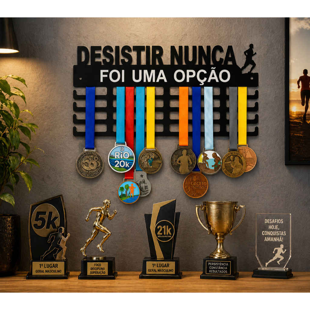 Porta Medalhas Suporte Parede Exibindo Suas Conquistas
