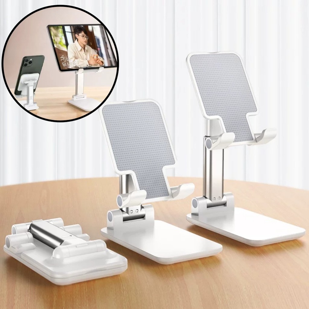 Suporte Celular de Mesa Retrátil Móvel Ajustável Portátil Smartphone Tablet iPad Escritório