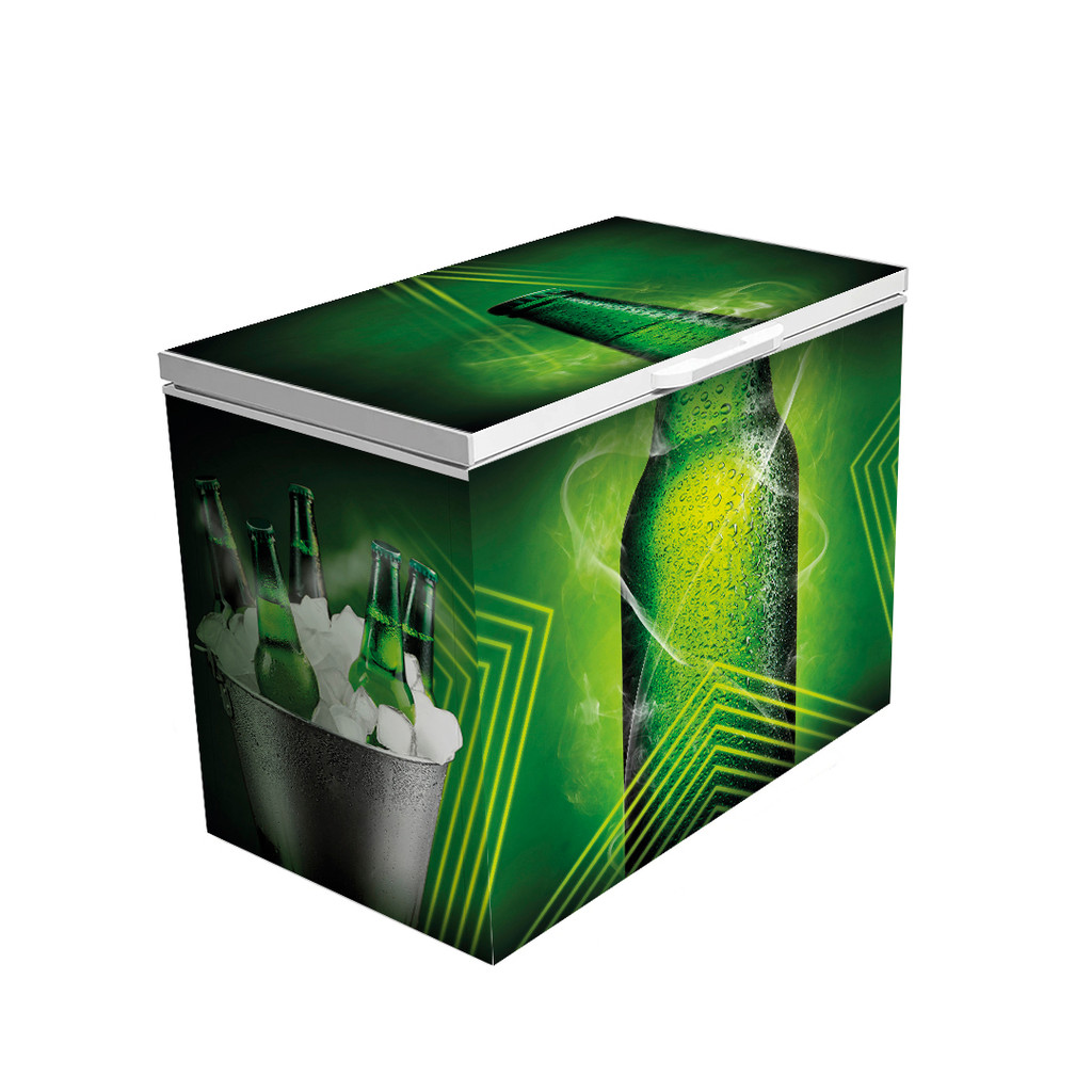 Adesivo Envelopamento Freezer Horizontal 1 Tampa Cerveja Verde Vinil Completo