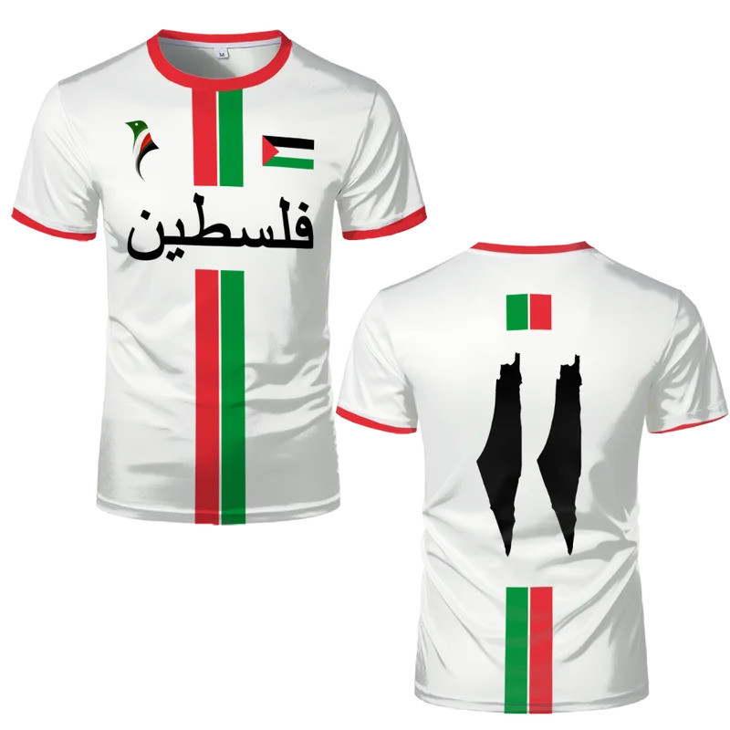 Nova Palestina Camisetas De Futebol Verão Masculino E Feminino Camisa Gaza Infantis Unissex