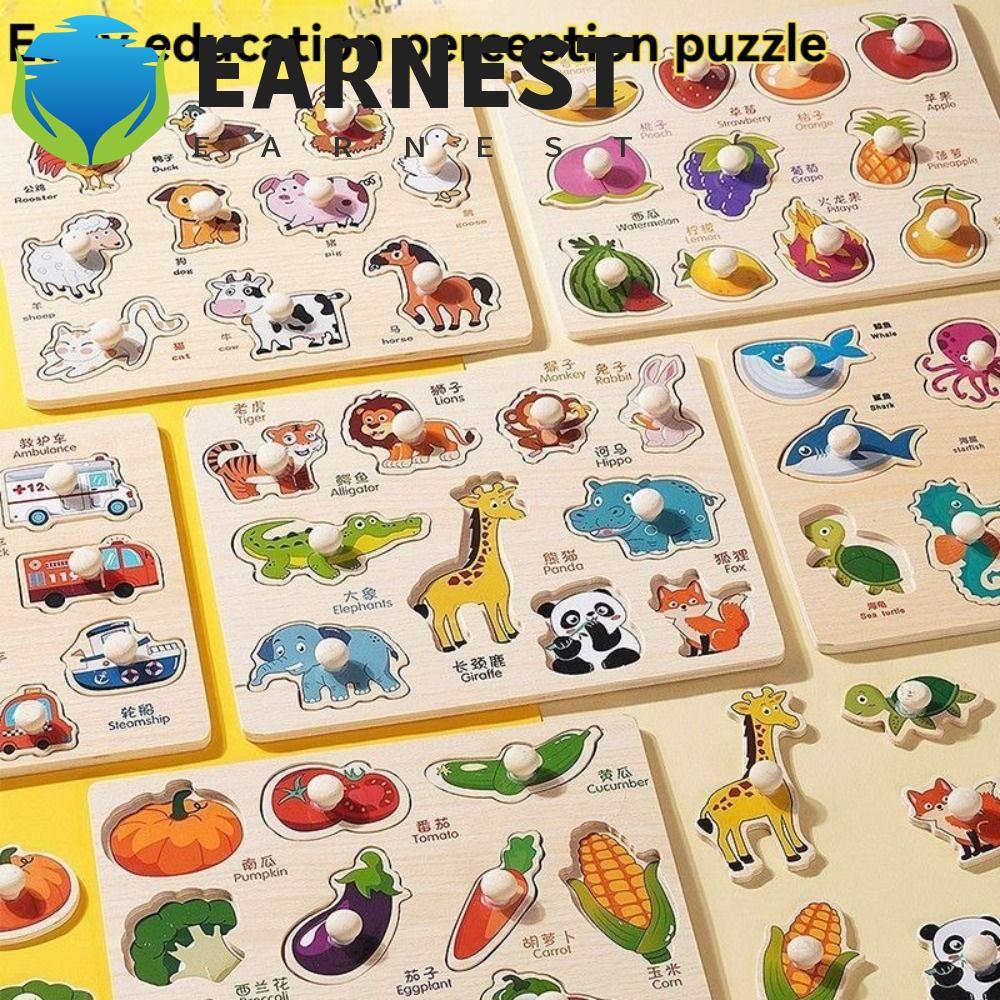 EARNEST Mão Grab Boards Brinquedos , De Quebra-Cabeça Montessori Dos Desenhos Animados , Jogo Intelectual Tangram Jigsaw