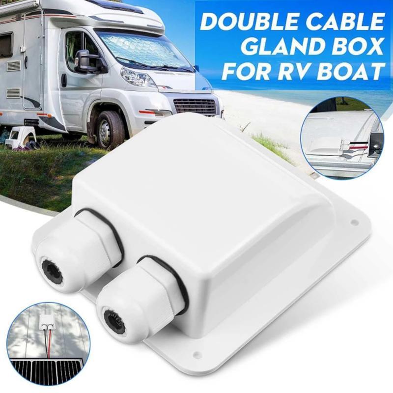 Caixa De Glândula De Entrada De Fio Duplo Painel Solar Telhado Cabo Motorhome Buraco RV Iate Acessórios Do Carro Novo