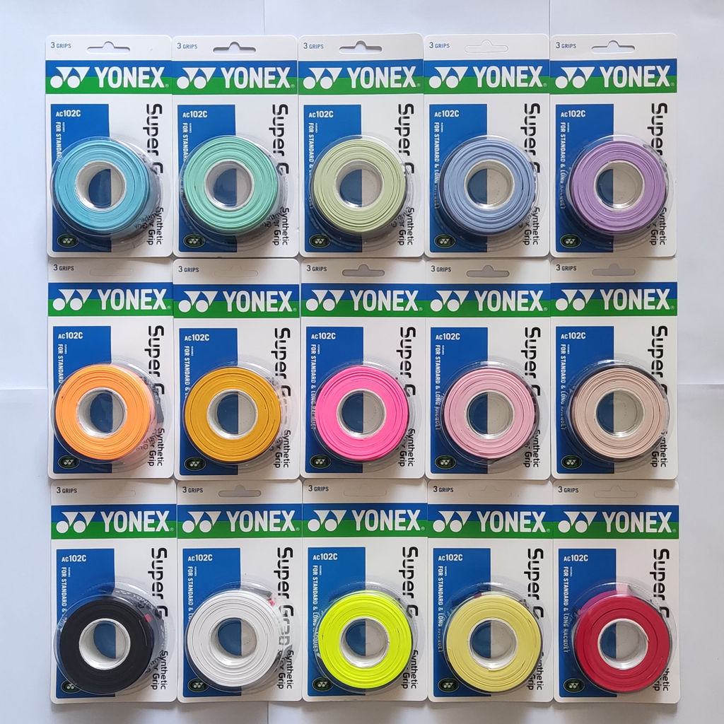 Estoque Pronto 2026 (19 Cores) YY Overgrip AC102C (3 Em 1) Fitas De Aderência Para Badminton Super Grap Pickle ball Tenn