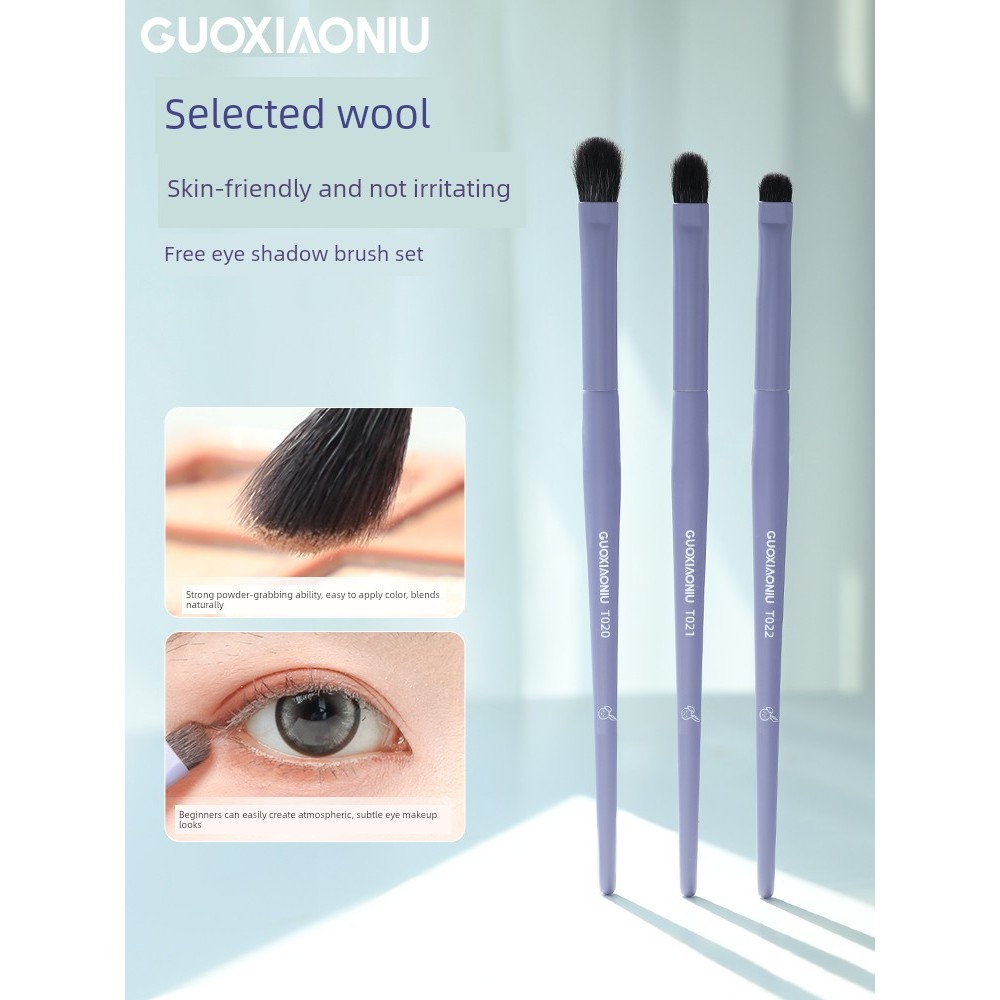 kit pincel maquiagem profissional kit pincel maquiagem Guo Xiaoniu coelho sombra escova conjunto de três peças cabelo An