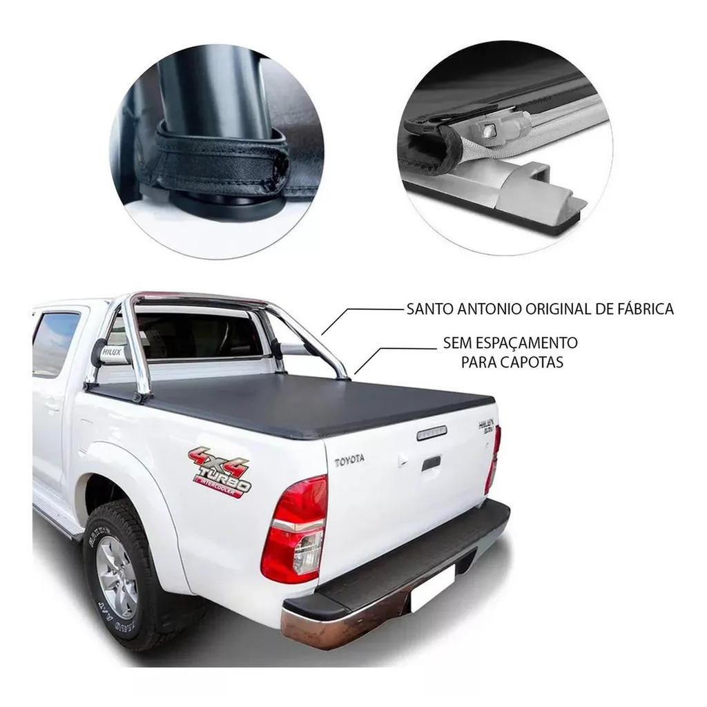 Capota Lona Marítima Hilux Cd 2005 a 2015 Com Santo Antonio
