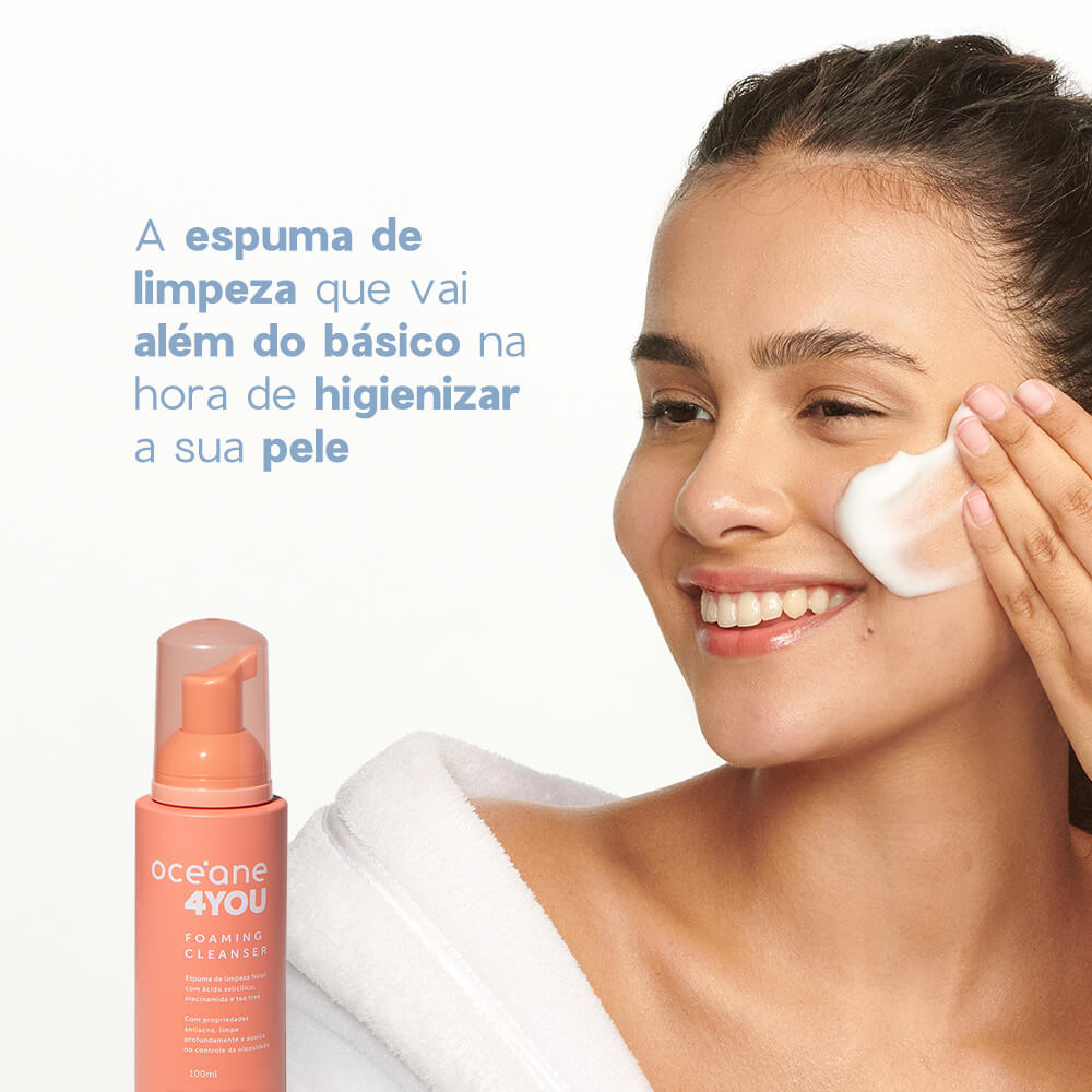 Espuma de Limpeza Facial com Ácido Salicílico - Foaming Cleanser 4you 100ml
