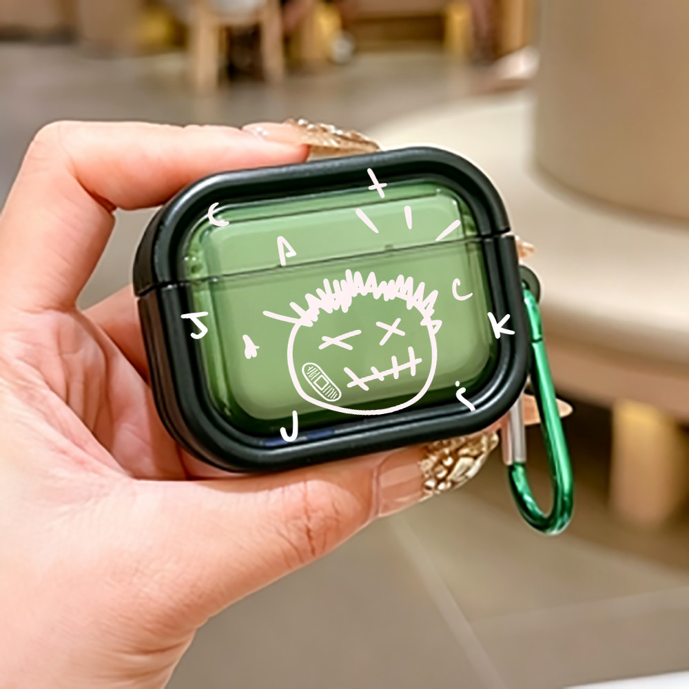 Capa De Fone De Ouvido Sem Fio Bluetooth Para AirPods 4/3/2/1 Engraçado Graffiti Sorriso Rosto Caso Pro3/Pro2/Pro