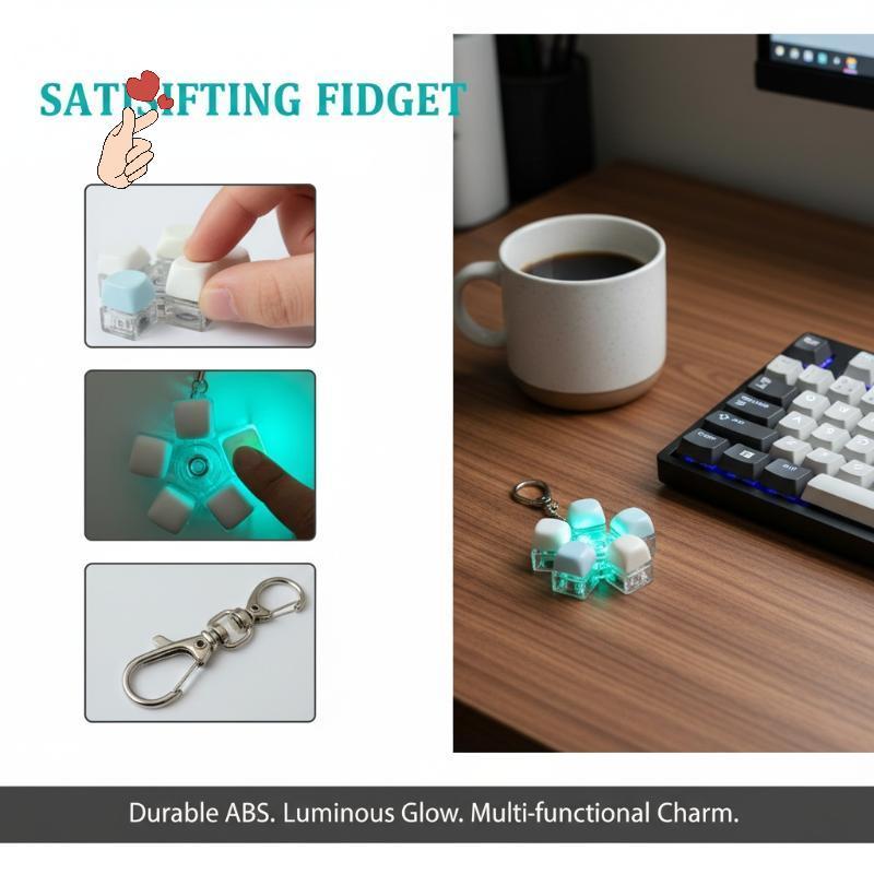 [PEBR] Bread Keycap Clier Fidget Keychain Botão Giratório Alivia O Estresse E A Ansiedade Para Uso Em Mesa De Escritório