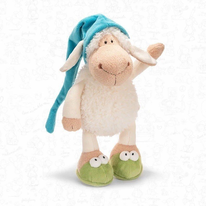 Touca de Dormir de Lã para Animais, Brinquedo de Pelúcia, Boneco de Ovelha Sonolenta, Boneco Infantil, Boneco O Lobo Dis