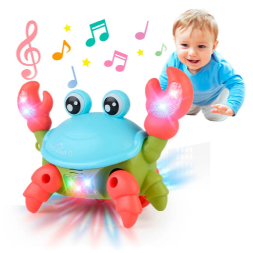 Caranguejo Brinquedo Fujão Som Luz E Movimento Maluco Siri Carangueijo Musical Infatil