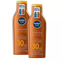 Kit 2 Protetor Solar Nivea Sun Protect & Bronze FPS 30 Loção 200ml