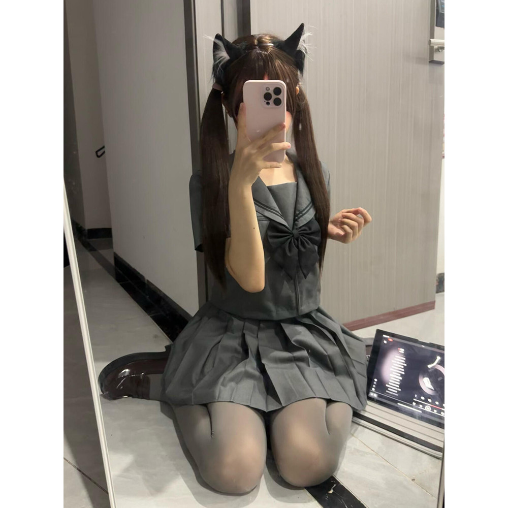Doce batata Meow cinza dois ternos de marinheiro Original jk um conjunto uniforme estilo japonês estilo Preppy manga cur