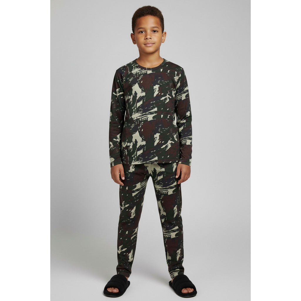 Pijama Longo Infantil Menino Com Estampa Elian Verde