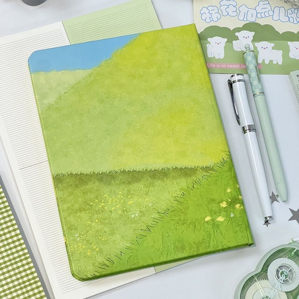 Caderno de animais da pradaria de palha de alto valor Yan A5 Notebook Agenda Diário Plano Caderno de estudante espesso A
