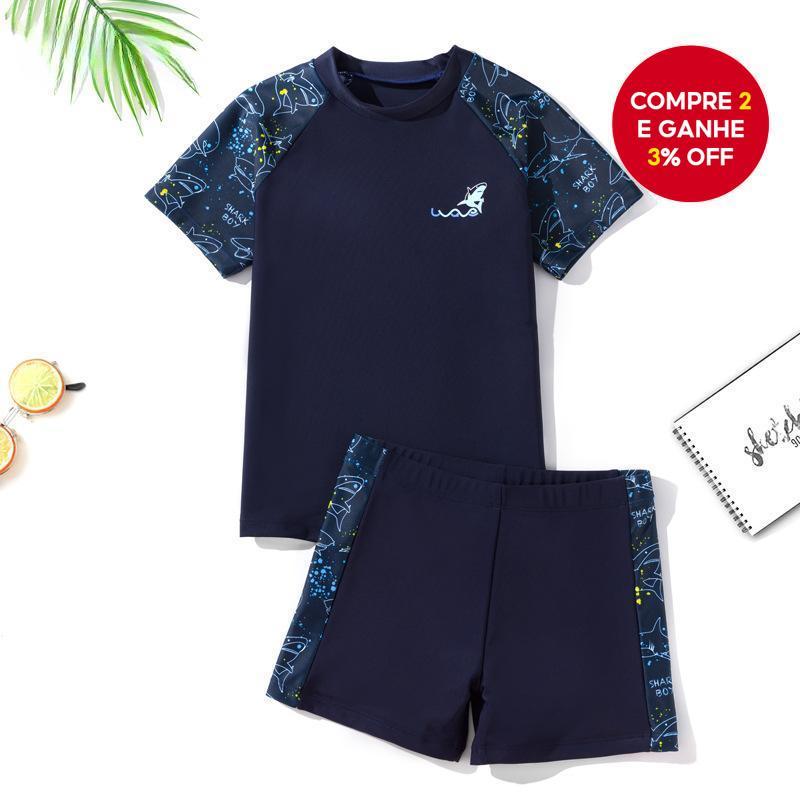 Conjunto De Roupa De Banho UPF 50 + Para Meninos | Maiôs De Duas Peças De Secagem Rápida Proteção Solar Piscina E Praia