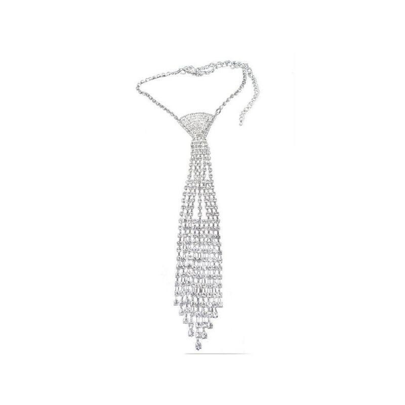 Colar divertido para crianças, gravata oca feminina, tendência de casamento, festa, strass, Performance de palco, disco