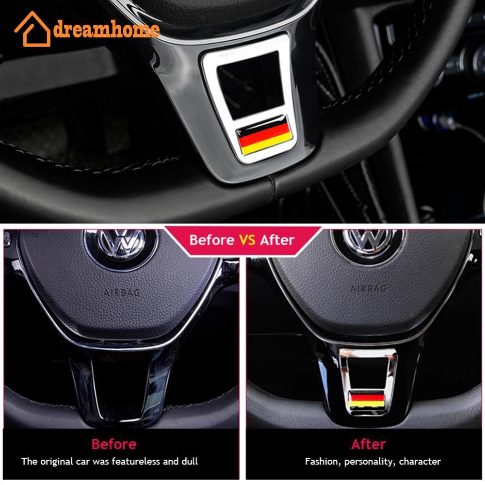 DREAMHOME Adesivo De Acabamento Da Tampa Do Volante Interior Carro Para Volkswagen GOLF 7 GTi MK7 POLO 2014 2015 Passat