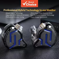 KZ ZSN PRO 2 Fones de Ouvido Intra-Auriculares Monitor de Palco 1BA 1DD Fones Híbridos Drivers Híbridos HiFi IEM Fones