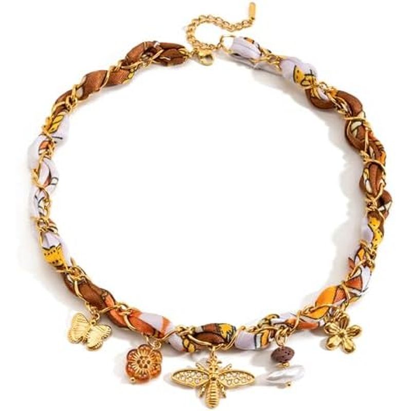 Boho Cachecol Gargantilha Colar Para Mulheres Praia Ouro Sol Concha Chapéu Coqueiro Coração Estrela Do Mar Flor Abelha B