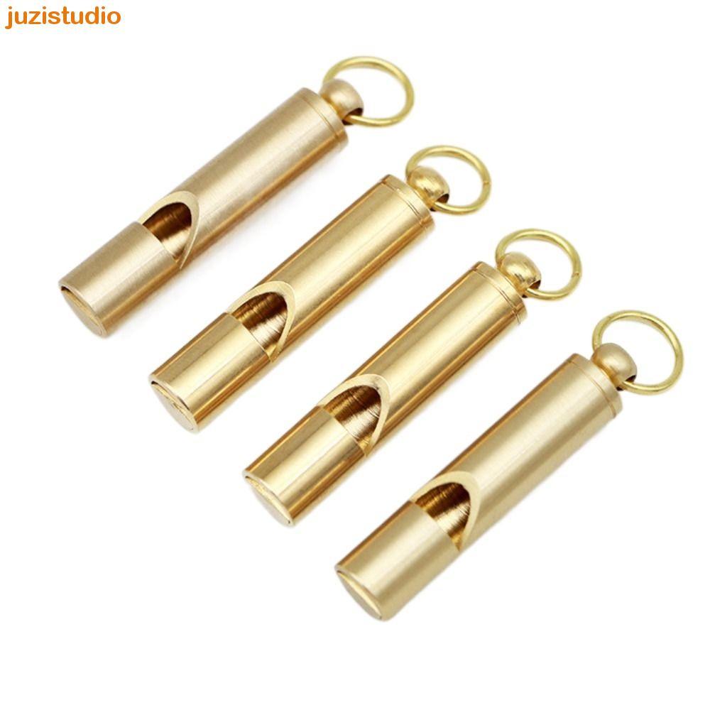 JUZISTUDIO Survival EDC Apito Vintage Ferramentas De Bolso De Latão Puro Árbitro 1 PC Feito À Mão Mini De