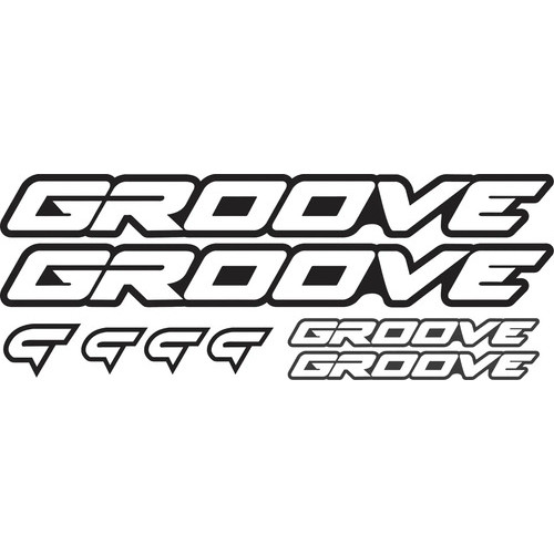Kit com 8 Adesivos Para Quadro de Bicicleta Completo Compatível Groove em Vinil Autocolante Branco