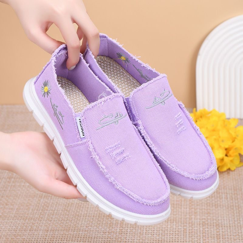 Primavera outono venda quente velho pequim sapatos de pano feminino sapatos de lona pequena margarida sapatos femininos