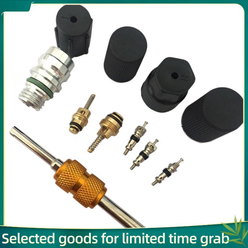 jerry99 11PCS Universal AC R134A Válvula De Porta De Serviço Tampa Contra Poeira Ar Condicionado Removedor De Núcleo Kit