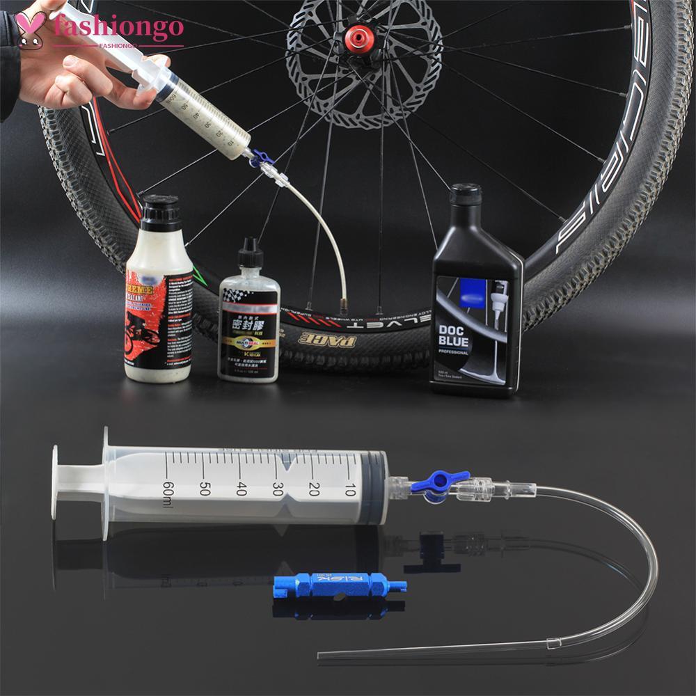 FASHIONGO Ciclismo Bicicleta Sem Câmara De Ar Pneu Selante Injetor Ferramenta Injeção Seringa Válvula Núcleo Remoção C7D