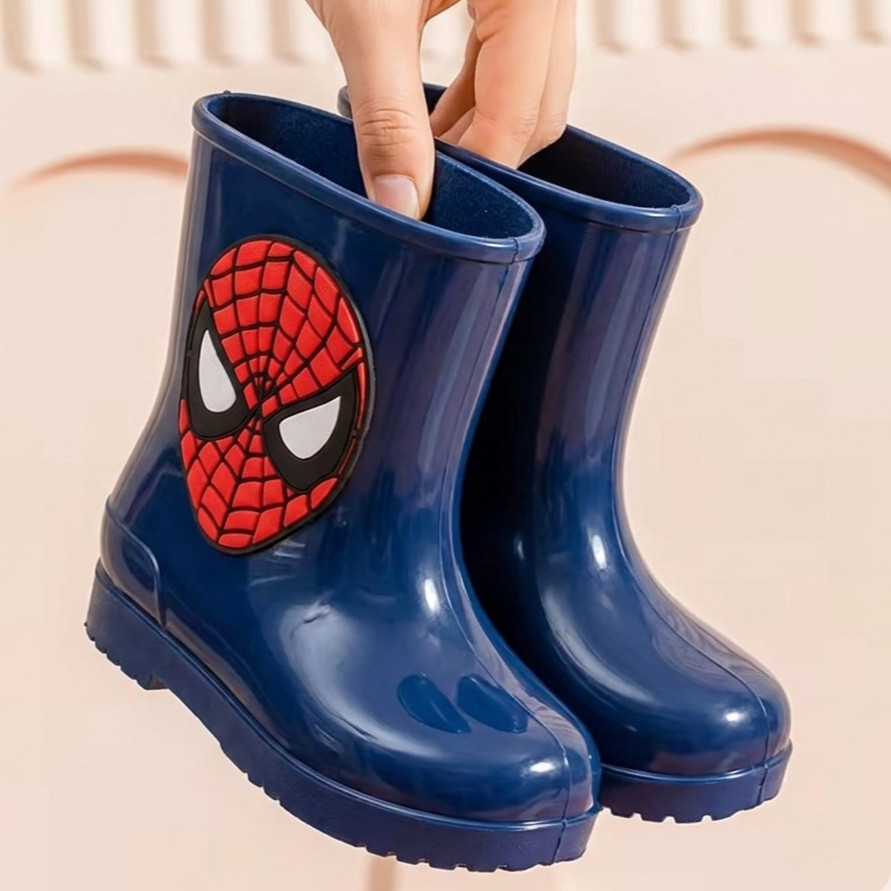 Bota Galocha Infantil Masculino Menino Homem Aranha Impermeável Para Chuva