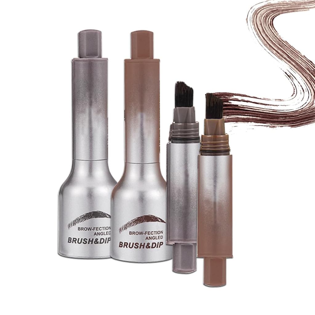 Caneta de Sobrancelha para Microblading Líquido, Pincel de Sobrancelha Líquido com Ponta Quadrada e Angulada, Traços Sem