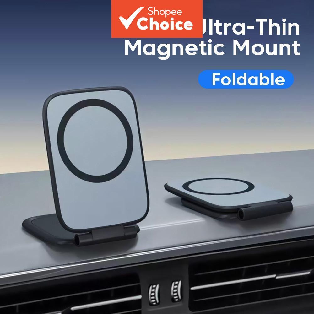 Suporte Magnético Universal Ultrafino Ajustável para Celular, Dobrável, Antiderrapante para Navegação Veicular