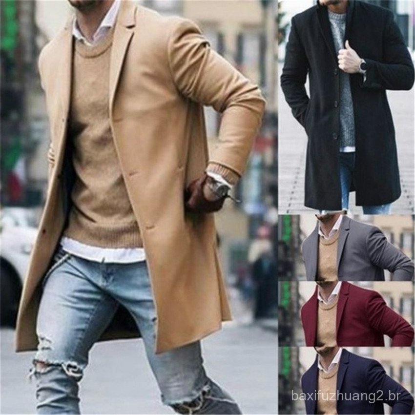 2024 comércio exterior europeu americano Cross-Border novo produto blusão masculino simples casaco de lã Casual casaco d