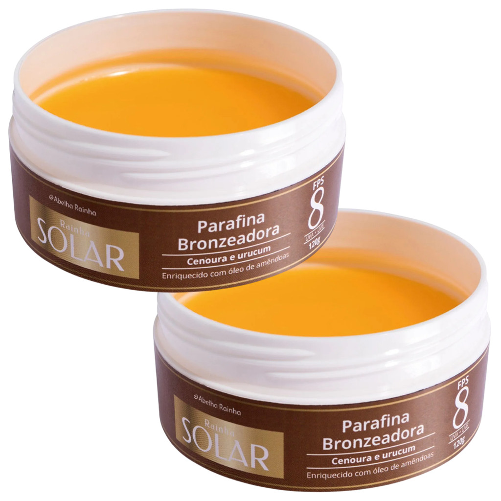 Kit c/ 2 Parafina Bronzeadora Cenoura e Urucum FPS 8 - Abelha Rainha